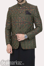 Embroidered Prince Coat - Green