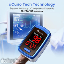 aCurio Pulse Oximeter NHS Test Oximeter - CE Approved Oxygen Monitor