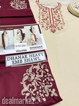 3 Pcs Unstitched Dhanak Embroidered Suit