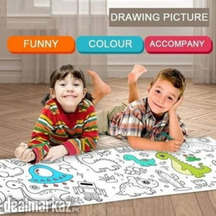 Childrens Coloring Drawing Roll with Color Markers