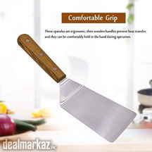 Stainless Steel Spatula with Wooden Handle Pancake Flipper Hamburger T