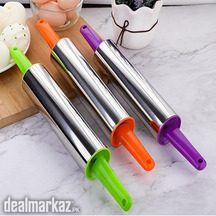 Stainless Steel Rolling Pin Plastic Handles for Baking Dough