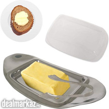 Stainless Steel Butter Dish with Cover & Butter Tong