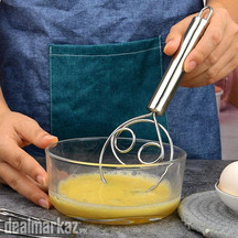 Stainless Steel Bread Dough Whisk Hand Mixer With Double Coil