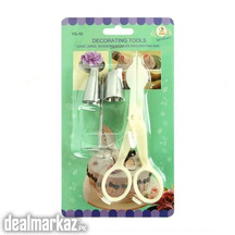 Scissor Flower Nail With 2 Icing Nozzles Steel