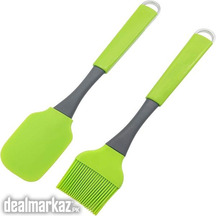 Green Silicone Spatula and Pastry Brush Set