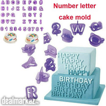 40Pcs Set Alphabet Letter Number Fondant Biscuit Cookie Baking Mould