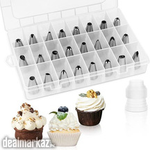 24 Piece Piping Tips Set with Storage Box Stainless Steel Nozzles