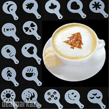 16 Pcs Coffee Stencil Template Strew Spray Art Stencils Chocolate Desi
