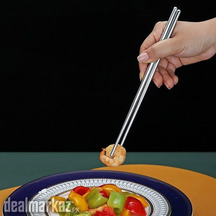 5 Pairs Reusable Chopsticks Stainless Steel Metal