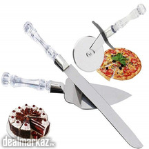 3pcs Stainless Steel Cake Knife Server Set and Pizza Cutter