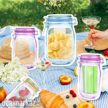 3pcs Clear Plastic Waterproof Double Bag Reusable Mason Jar Bottle Bag