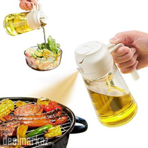 2 in 1 Oil Dispenser Olive Glass Oil Bottle with Nozzle Oil Sprayer