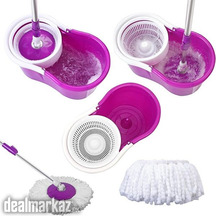 360° Microfiber Spin Mop with Bucket and Dual Mop Heads Telescoping Ha