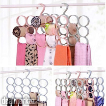 15 Ring Hole Hanger Plastic Hanging Storage Organizer Rack Scarf Holde