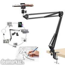 Overhead Tripod Video Webcam Arm Phone Holder Mount Stand