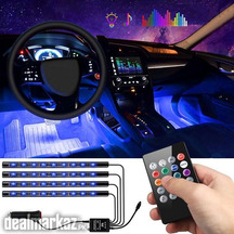 Car Interior Lights 4pcs 12 LED Car Floor Atmosphere Glow Neon lights