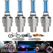4pcs LED Bike Wheel Lights Valve Stems Caps