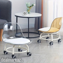 Acrylic 360° Rotatable Transparent Chair Smart Wheels Ideal for Adults