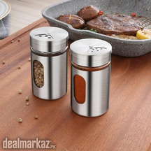 1pcs Stainless Steel Spice Jars Seasoning Cans Rotate Cover Salt Peppe