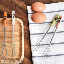 Stainless Steel Manual Egg Beater Ceramic Handle Mini Beater