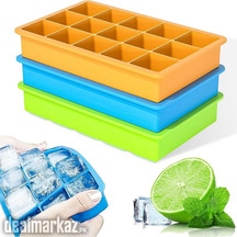 Silicone Ice Tray Easy Release Flexible 15 Ice Cube Molds Stackable Ic