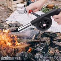 Portable Barbeque Air Blower with Manual Handle Speed Control and Meta