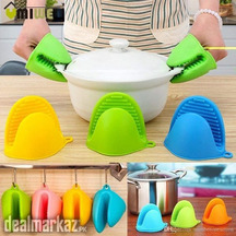 Pair Silicone Pot Holder Heat Resistant Oven Mitts Glove Cooking Pinch