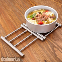 Hot Pot Rack Stainless Steel Expandable Stand for Kitchen Dinning Tabl