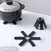Folding Hot Pot Trivet Non Slip Silicone Heat Resistant Modern Table F