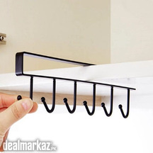 6 Hooks Metal Hanging Rack Holder Under Shelf Mug Cup Cupboard