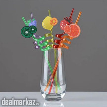 4pcs Fruit Straws Cosyliving Reusable Plastic Drinking Straws