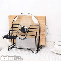 4 Slot Pan Cover Storage Rack Kitchen Cabinet Plate Pot Lid Organizer