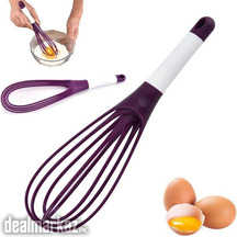 2 In 1 Flat and Balloon Collapsible Twist Whisk Egg Beater Silicone Ro