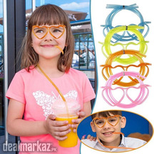 Straw Glasses Soft Plastic Straw Reusable Fun Loop Drinking Tube Eyegl