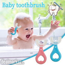 U-Shaped Baby Teether Toothbrush Soft Silicone Brush