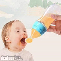 Baby Food Feeder Silicone Squeeze Feeding Spoon Bottle