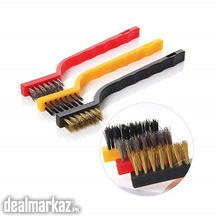 Set of 3 Pcs Mini Wire Brush Cleaning Tool Kit Brass Nylon Stainless S