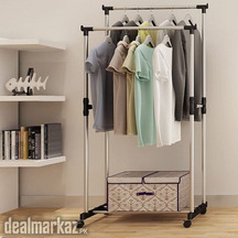 Drying Rack Double Pole Adjustable Garment Rack Commercial Grade Cloth