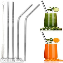 5pcs Stainless Steel Straw Reusable Metal Straw Set with Cleaning Brus