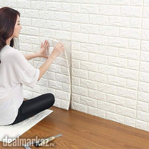 3D White Brick Wallpaper Foam Stickers Self Adhesive
