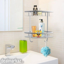 2 Layer Aluminium Steel Corner Bathroom Shelf