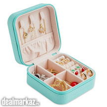 Jewelry Organizer PU Leather Zipper Portable Storage Box Case Dividers