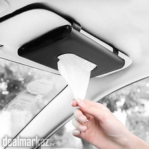 Car Tissue Holder Mask Holder Rectangular Sun Visor (Black)