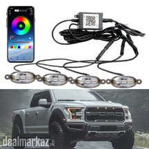 Led 7 Color Grill Lights 4Pcs Smoke Lens Smartphone APP Control