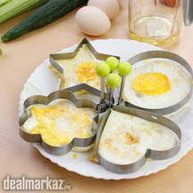 4PCS Stainless Steel Fried Egg Mold Star Heart Round Plum Flower Ring