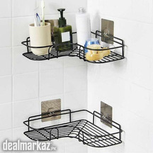 Iron Bathroom Shelf Shower Wall Mount Shampoo Storage Holder With Suct