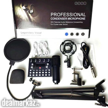 V10 Bm-800 Podcast Condenser Microphone Set With Live Sound Card