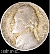 1942 P Jefferson Wartime Nickel 35% Silver 5c US Coin Collection