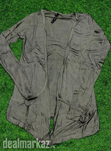 Grey round neck jersey overcoat